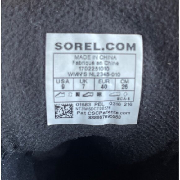 Sorel Slimpack II Lace Up Black Winter Boots NL2348 Womens 9 / 40 (a9) - Picture 2 of 8